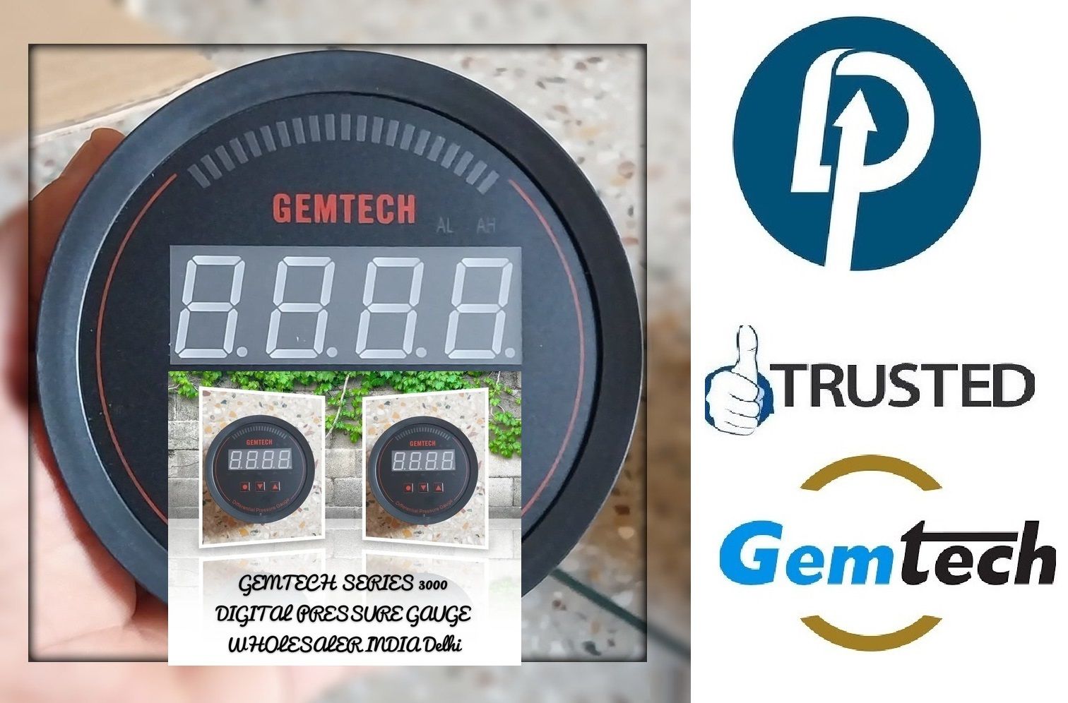 GEMTECH Series 3000 Digital Pressure Gauge with Alarm Range 0 to 250 PASCAL Village Konch Dist Jalaun UP