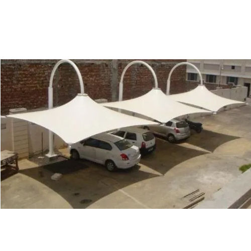 White Tensile Car Parking Canopy