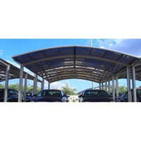 Tensile Car Wash Canopy - Steel Material,  White Color , Metal Floor For Durable Outdoor Use And Protection Against Elements
