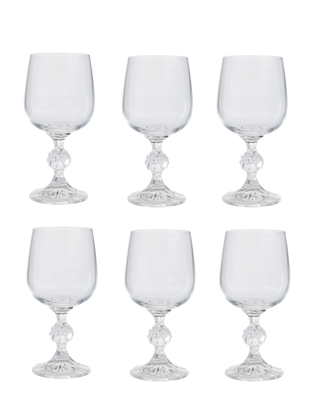 Bohemia Crystal Claudia Wine Glass 230ml  Set of 6  Transparent