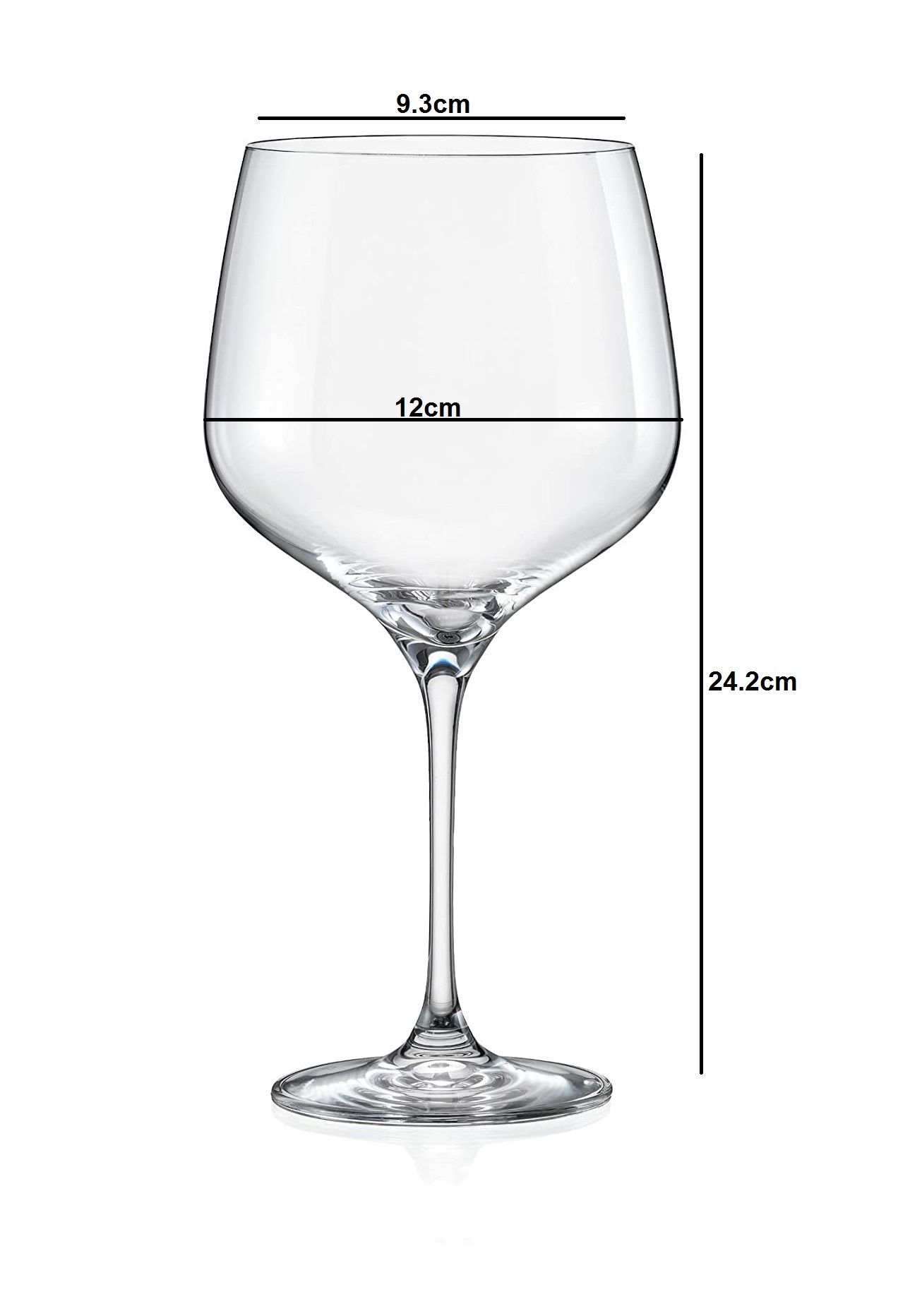 Bohemia Crystal Rebecca Wine Glass Set  820ml  Set of 6  Transparent
