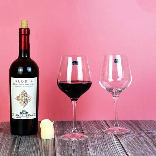 Bohemia Crystal Non Lead Crystal Rebecca Wine Glass 540 ML Set of 6 pcs Transparent  Non Lead Crystal