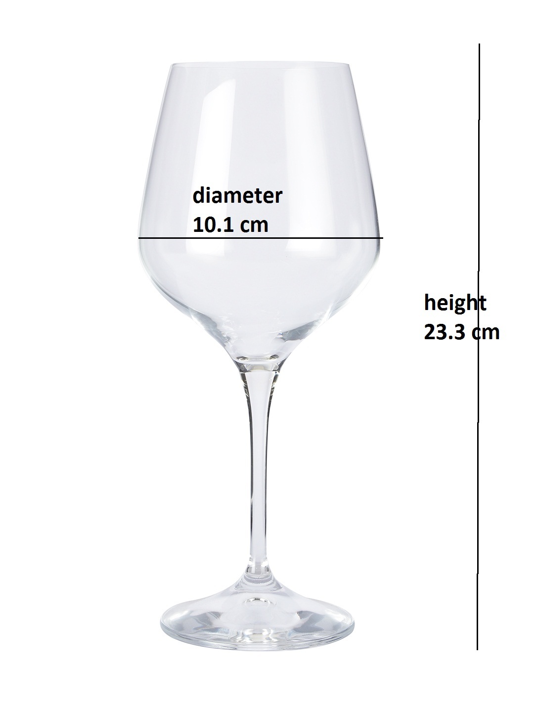 Bohemia Crystal Non Lead Crystal Rebecca Wine Glass 540 ML Set of 6 pcs Transparent  Non Lead Crystal
