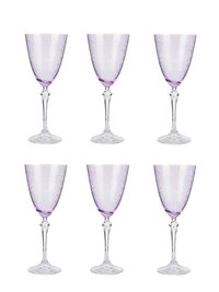 bohemia-crystal Eliezabeth Pantograph Red Wine Glass Set 350ml Set of 6 Purple