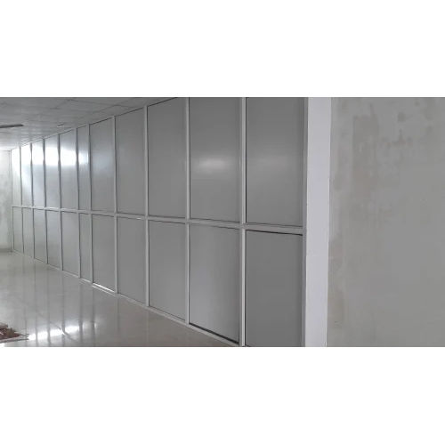 White Silver Aluminium Office Partition