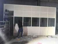 Aluminium And Plain Glass Office Partition - Color: White