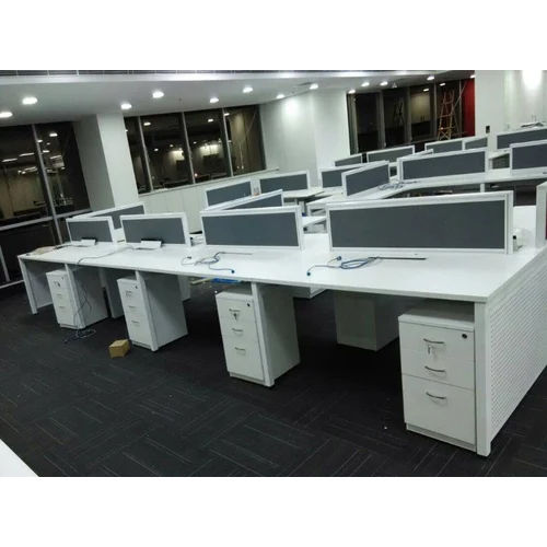 White Office Wooden Workstation