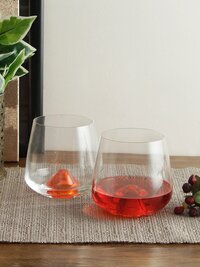 Bohemia Crystal Island Whiskey Glass  6 Pieces Orange Base 310 ml