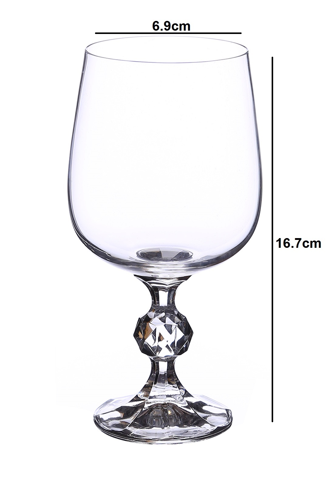 Wine Glass Set  Bohemia Crystal Claudia 340 ML Set of 6 pcs