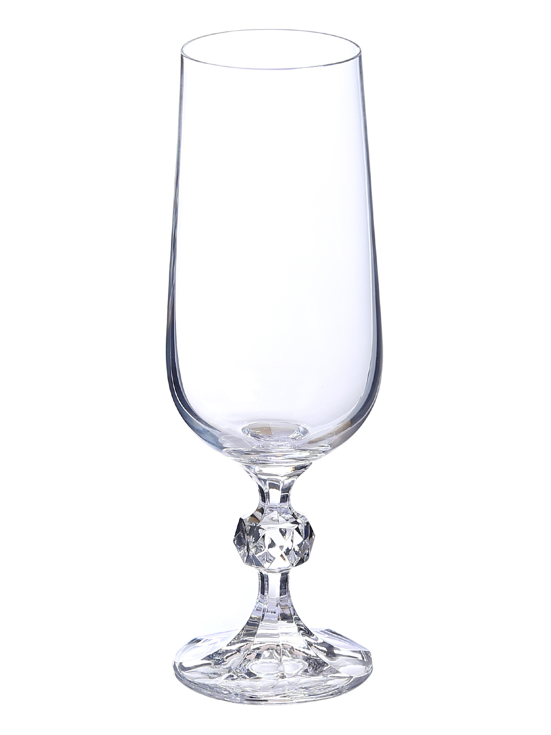Bohemia Crystal Claudia Champagne Flute Glass Set 180ml Set of 6 Transparent