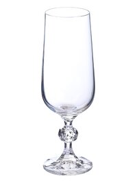 Bohemia Crystal Claudia Champagne Flute Glass Set 180ml Set of 6 Transparent