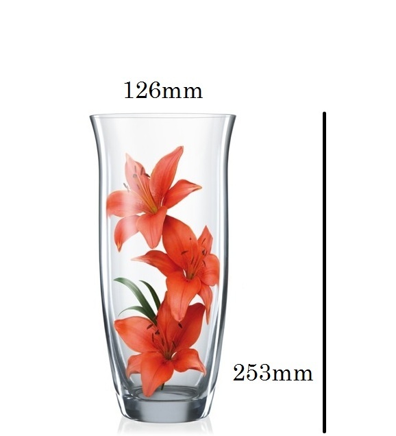 Glass Vase  Bohemia Crystal Height 255 MM Set of 1 pcs