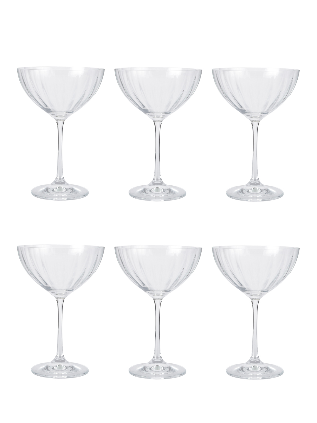 Bohemia Crystal Waterfall Cocktail Glass 340ML set of 6 pcs  Transparent  Non  lead Crystal