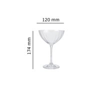 Bohemia Crystal Waterfall Cocktail Glass 340ML set of 6 pcs  Transparent  Non  lead Crystal