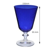 bohemia crystal Bella Engraved Red Wine Glass Set  350ml   Set of 6 Dark Blue