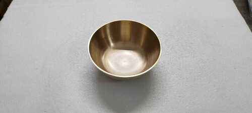Brass Bowl - Medium Size, Polished Brass Finish | Open Storage Design, Hand Wash Recommended, Moderate Heat Resistance, No Lid or Handles