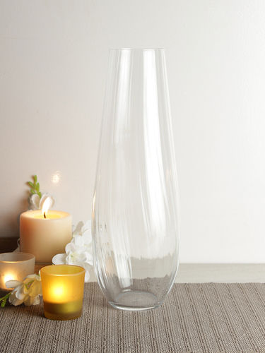 Bohemia Crystal Non lead Crystal Vase waterfall 340mm set of 1 pcs  Transparent