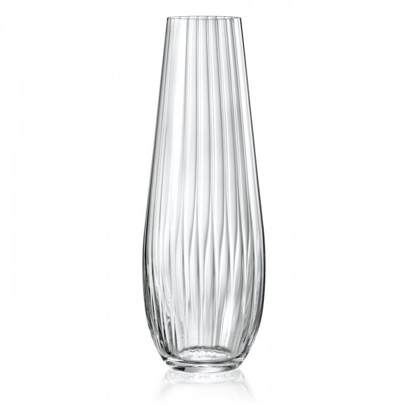 Bohemia Crystal Non lead Crystal Vase waterfall 340mm set of 1 pcs  Transparent