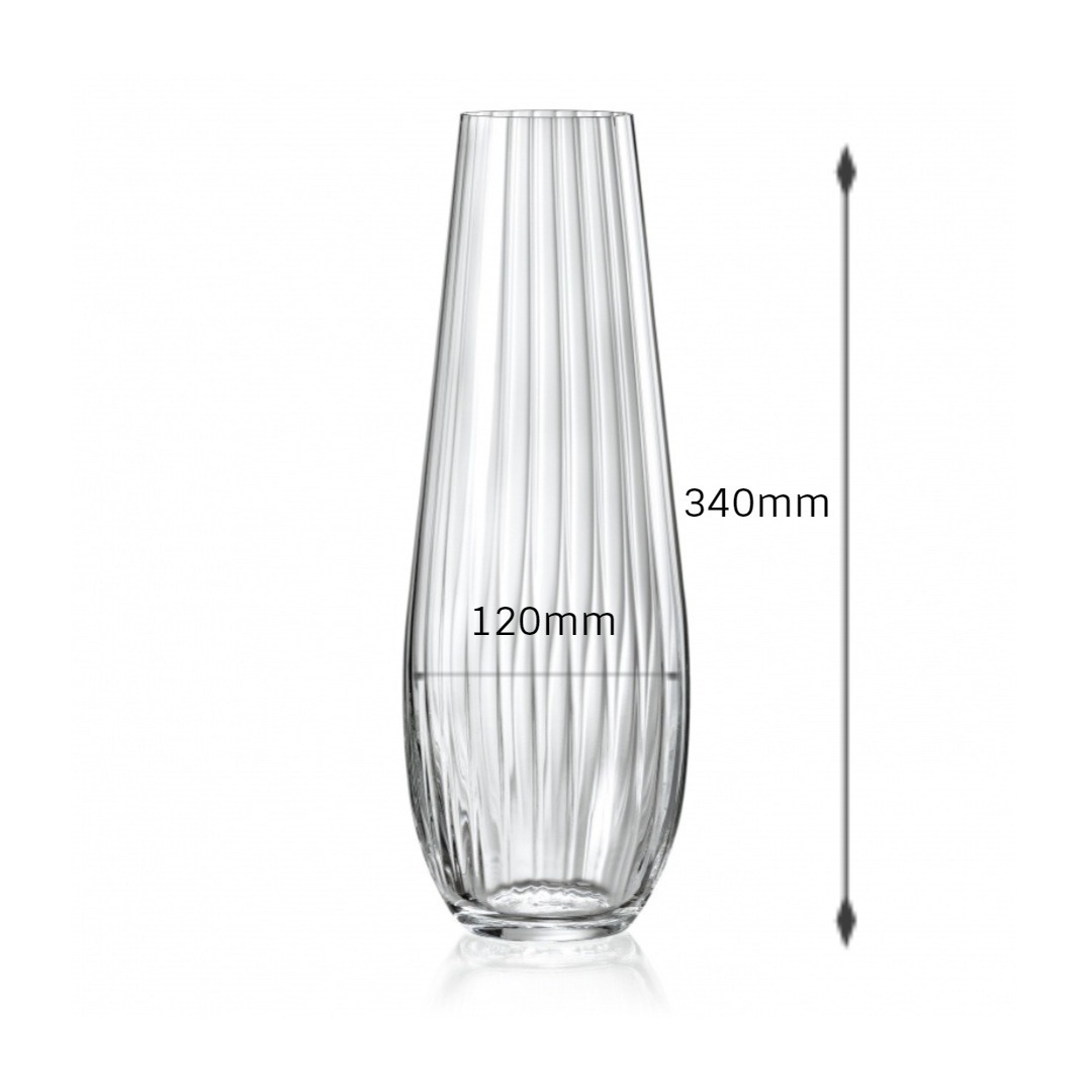 Bohemia Crystal Non lead Crystal Vase waterfall 340mm set of 1 pcs  Transparent