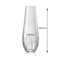 Bohemia Crystal Non lead Crystal Vase waterfall 340mm set of 1 pcs  Transparent