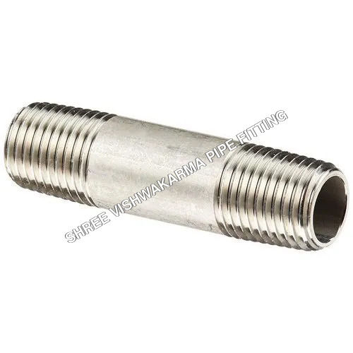 Silver Stainless Steel Threaded Pipe Nipple