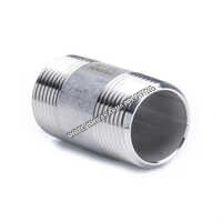 Stainless Steel Barrel Nipple - High-durability Round Shape, Silver Finish | Warranty Backed, Ideal For Plumbing & Chemical Industries
