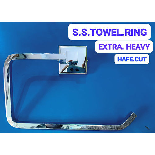 Glossy Half Cut Ss Heavy Towerl Ring