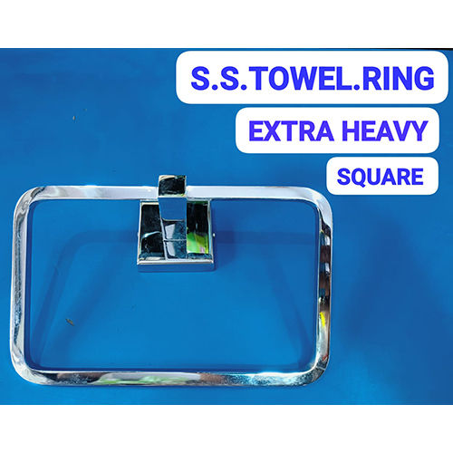 Glossy Squre Ss Heavy Towel Ring