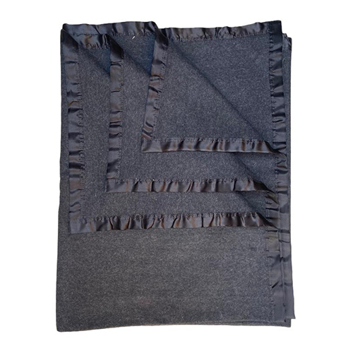 Shoddy Woolen Blanket - Wool, Full Size, Black | Plain Pattern, Ideal for Adult Home Use