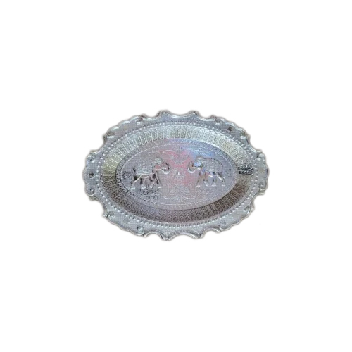 Oval Silver Plated Plastic Tray