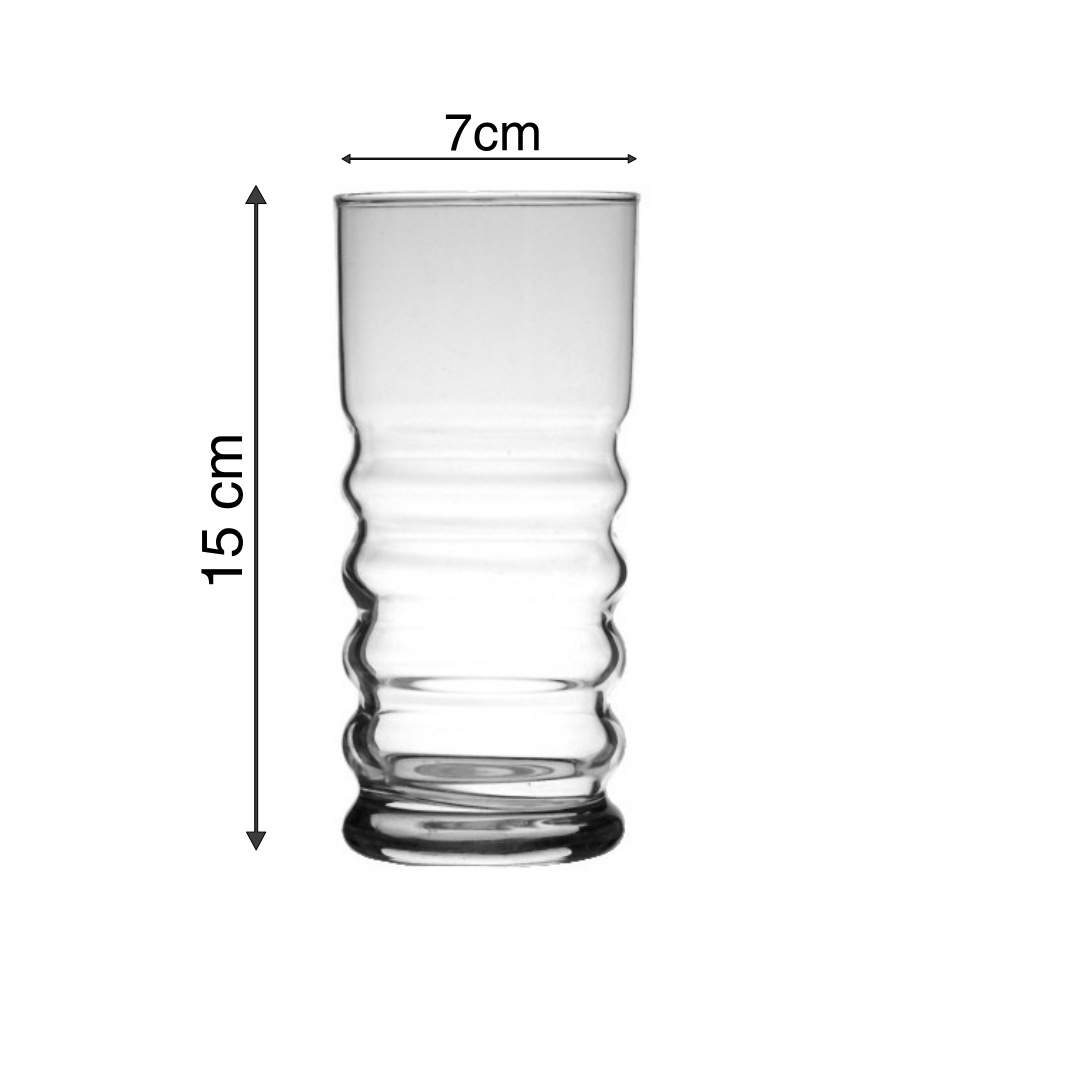 UNIGLASS Twist Tall Water Glasses Set 365ml Set of 6