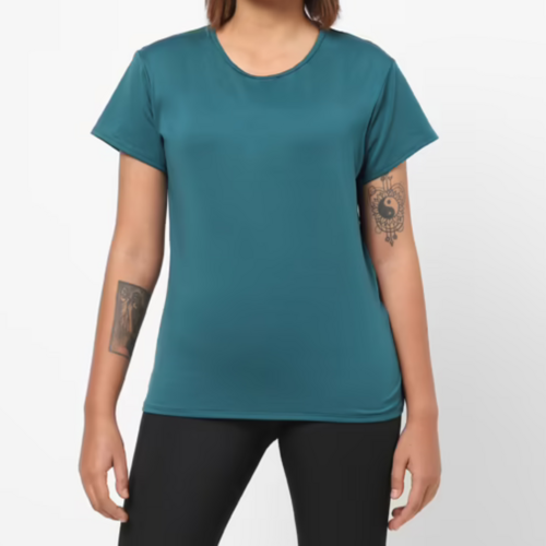 Buy Women Polyester Basic Gym T-Shirt