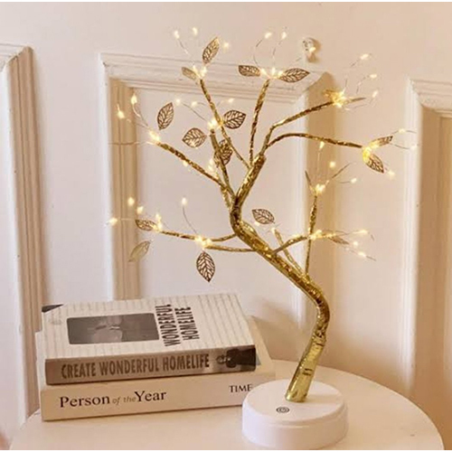 tree light golden leaf
