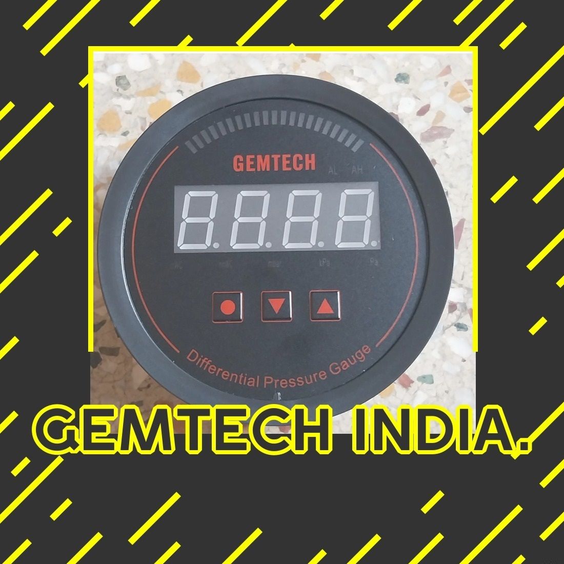 GEMTECH Series 3000 Digital Pressure Gauge With Alarm Range 0 to 500 MM WC