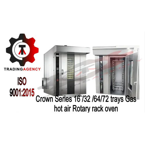 72 Trays Gas Hot Air Rotary Rack Oven Interior Coating: Yes