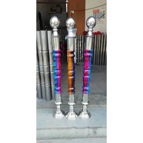 Silver Stainless Steel Rajwadi Wooden Pillar