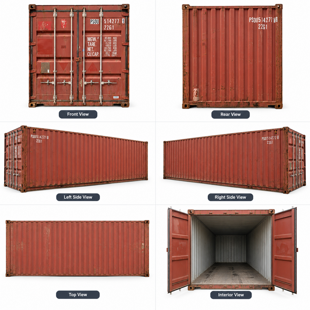 20 Feet Used Shipping Container - External Dimension: Customized