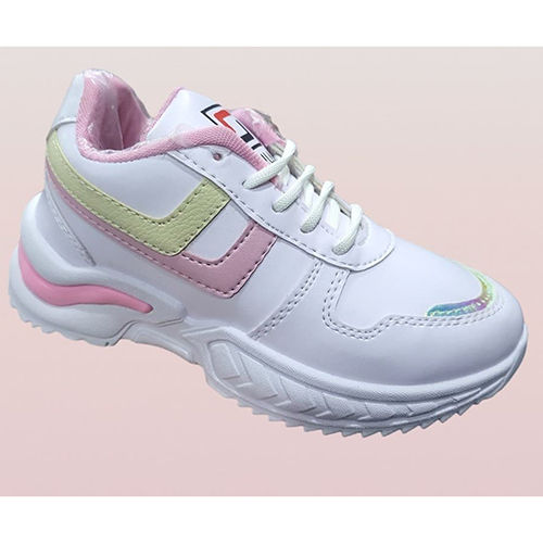 Washable Soft Series 5x8 White And Pink Ladies Shoes