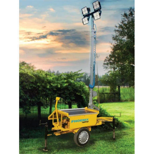 Yellow Mobile Solar Lighting Tower