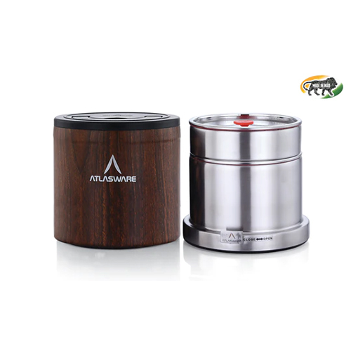Atlasware Stainless Steel Wood Finish Insulated Lunch box 725ml (2 Container) Tiffin Box
