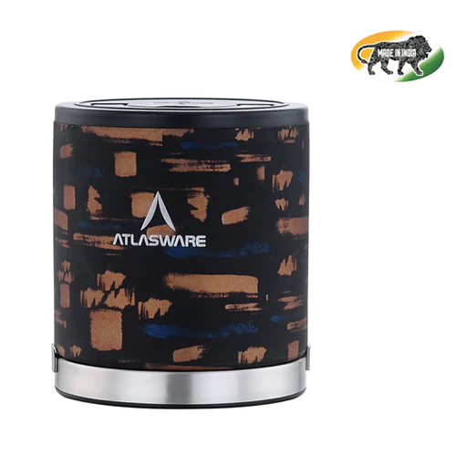 Atlasware Stainless Steel Abstract Gold Lunch box 475ml (1 Container)