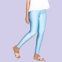 Ladies Blue Shimmer Legging - Cotton, Size S, All Season, Traditional Style | Washable In Any Color For Versatile Fashion