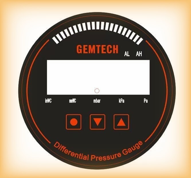 GEMTECH Series 3000 Digital Pressure Gauge With Alarm Range 0 to 300 MM WC