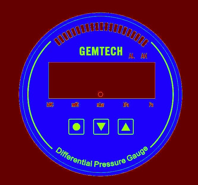 GEMTECH Series 3000 Digital Pressure Gauge With Alarm Range 0 to 12 MM WC