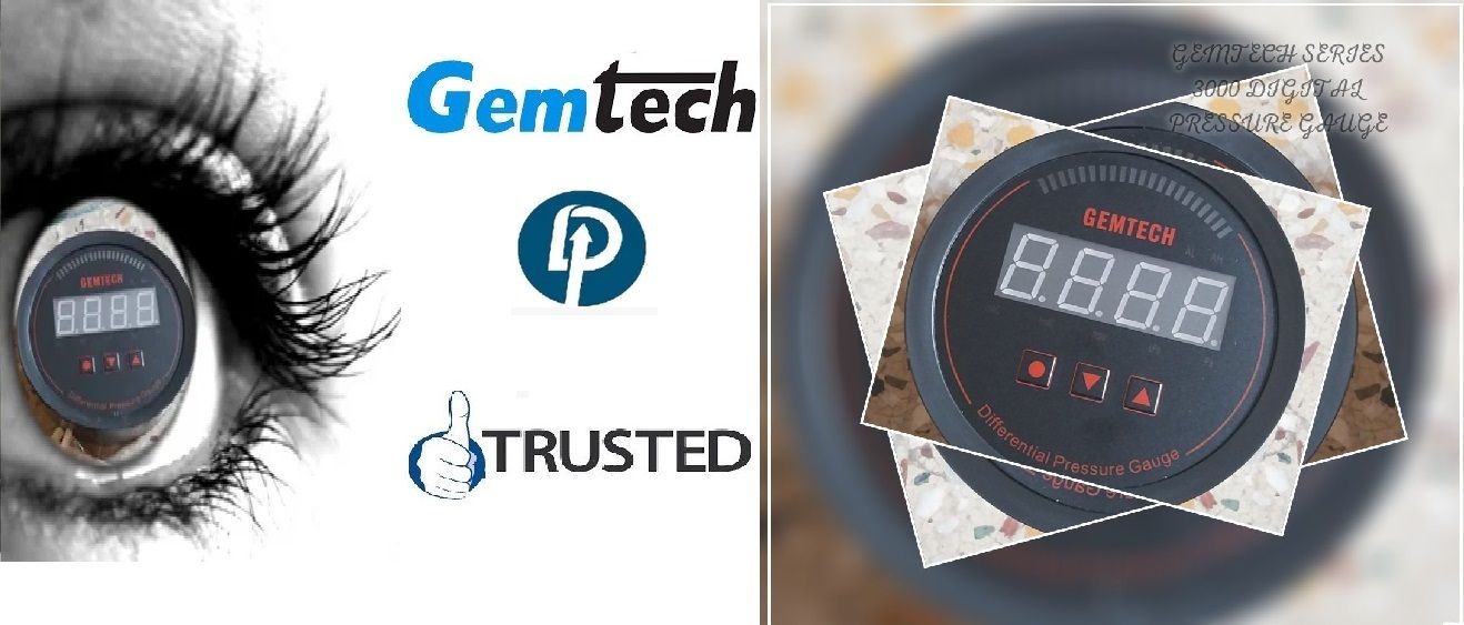 GEMTECH Series 3000 Digital Pressure Gauge with Alarm Range 0 to 2000 PASCAL Kamaluaganja