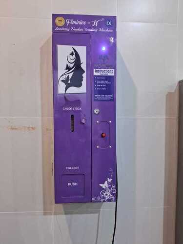 Napkin Vending Machine - MS Sheet, 30 Napkin Capacity, Purple Color | Fully Automatic, Easy Use Button, Wall Mounted, Eco-Friendly