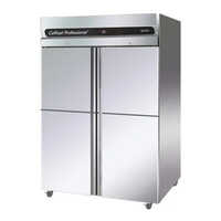 Stainless Steel Four Door Vertical Refrigerator - 220-240 Volt, Silver Color | Automatic Defrost Operation, Electrical Power Source, Warranty Included
