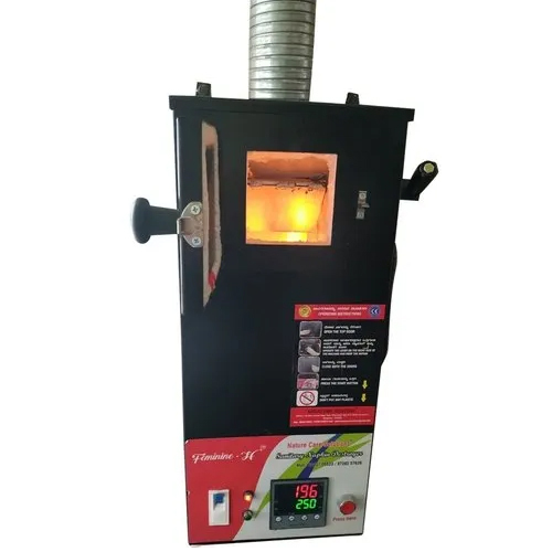 Sanitary Napkin Incinerator - Stainless Steel, 20kg | Automatic Operation, Black Color, 230V, Warranty Included