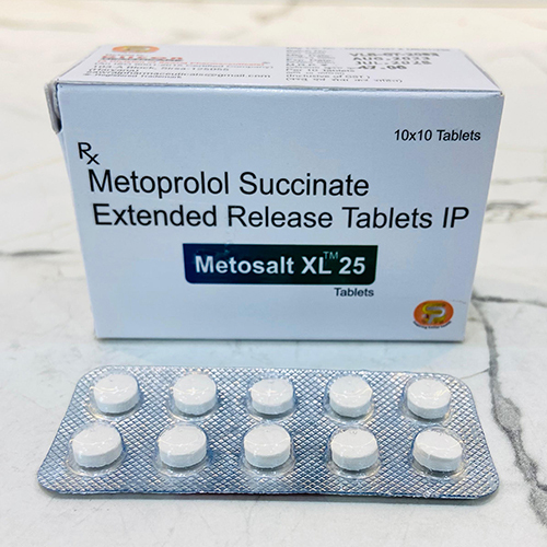 Metoprolol Succinate Extended Release Tablets IP - Gradual Release Formula for High Blood Pressure & Heart Failure Relief | Maintain Dosage as Per Healthcare Instructions, Store in Dry Place