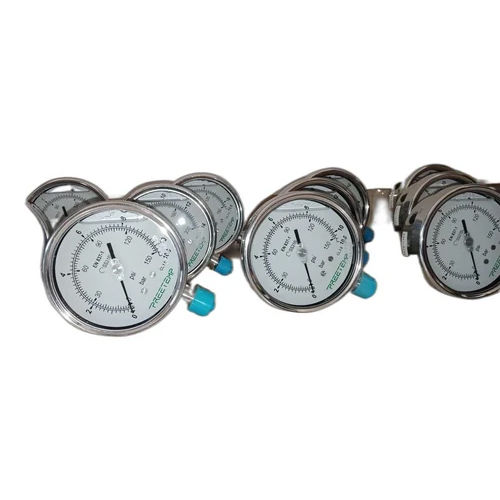 Silver Stainless Steel Pressure Gauges